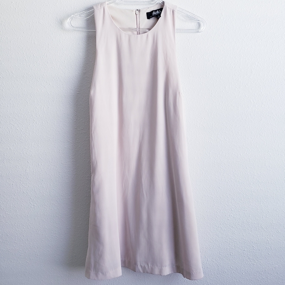 Lulus Cream Halter Braided Side Mini Dress